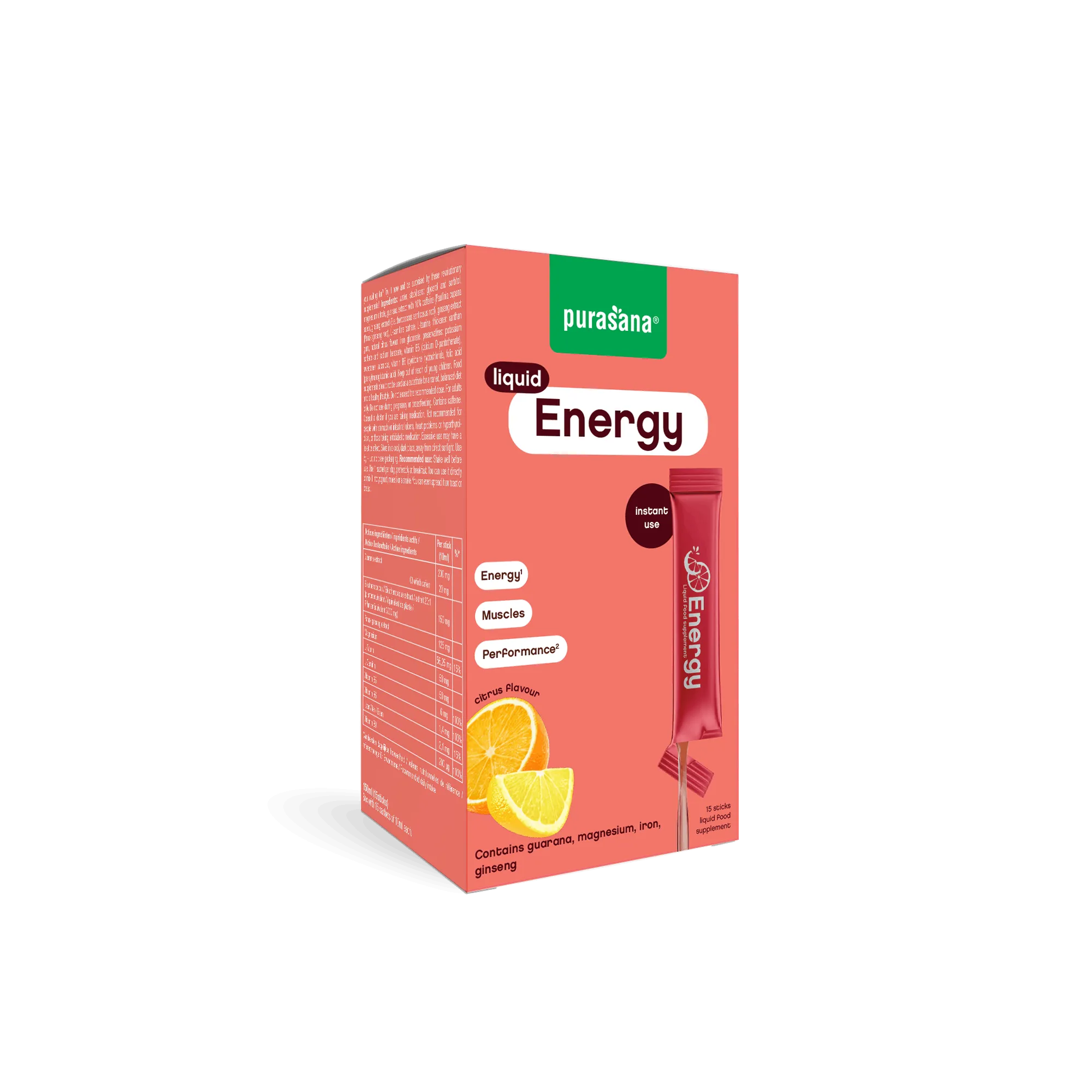 Purasana Energy Liquid Gelstick 10ml (15 stuks)