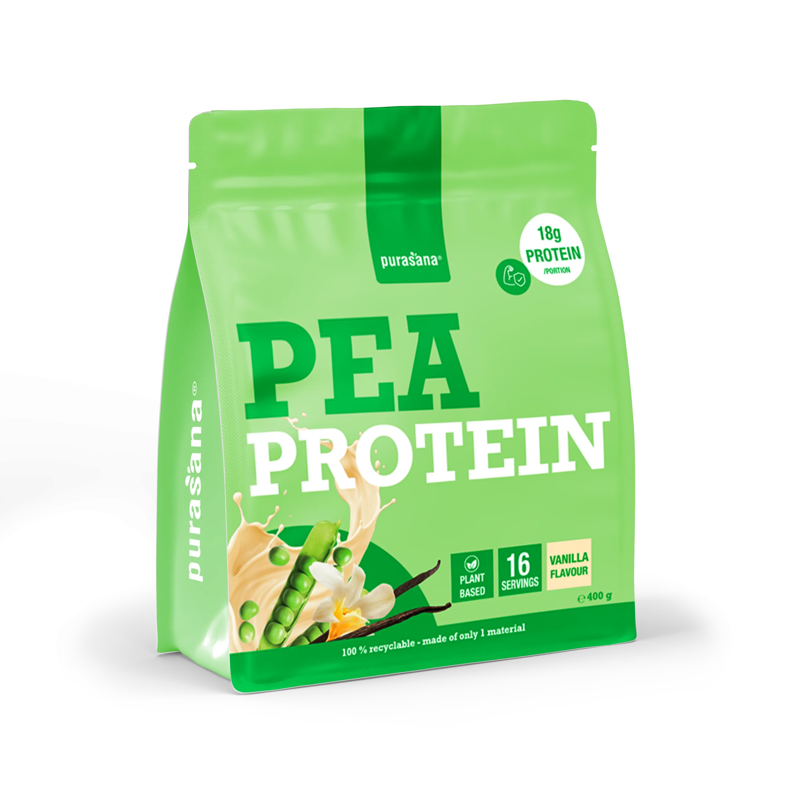 Purasana Plant Protein Erwt Vaniille (400 gr) - image 7