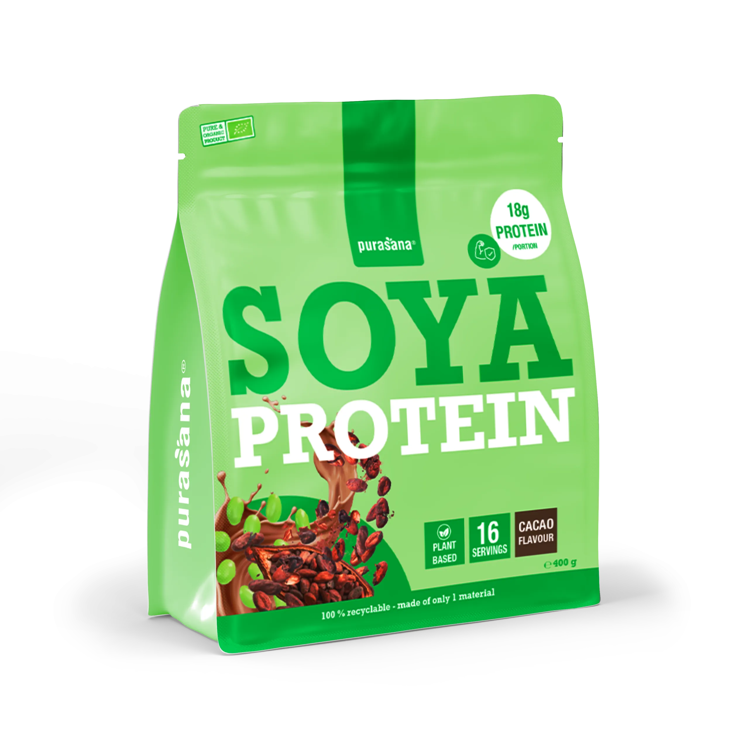 Purasana Plant Protein Soja Cacao Bio (400 gr) - image 7