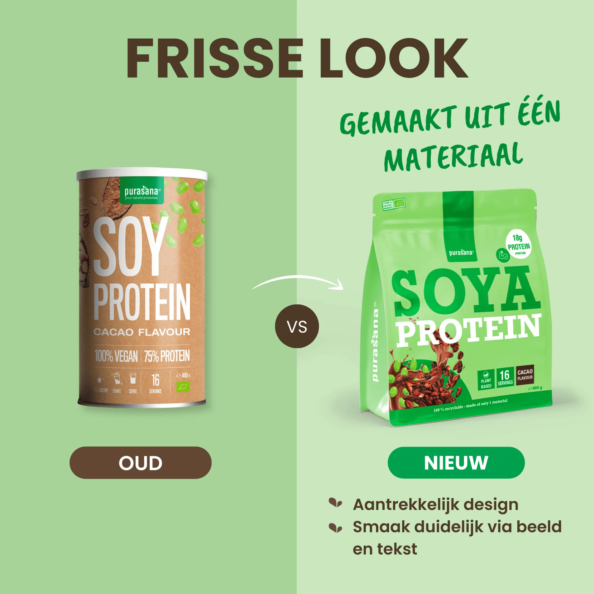 Purasana Plant Protein Soja Cacao Bio (400 gr) - image 5