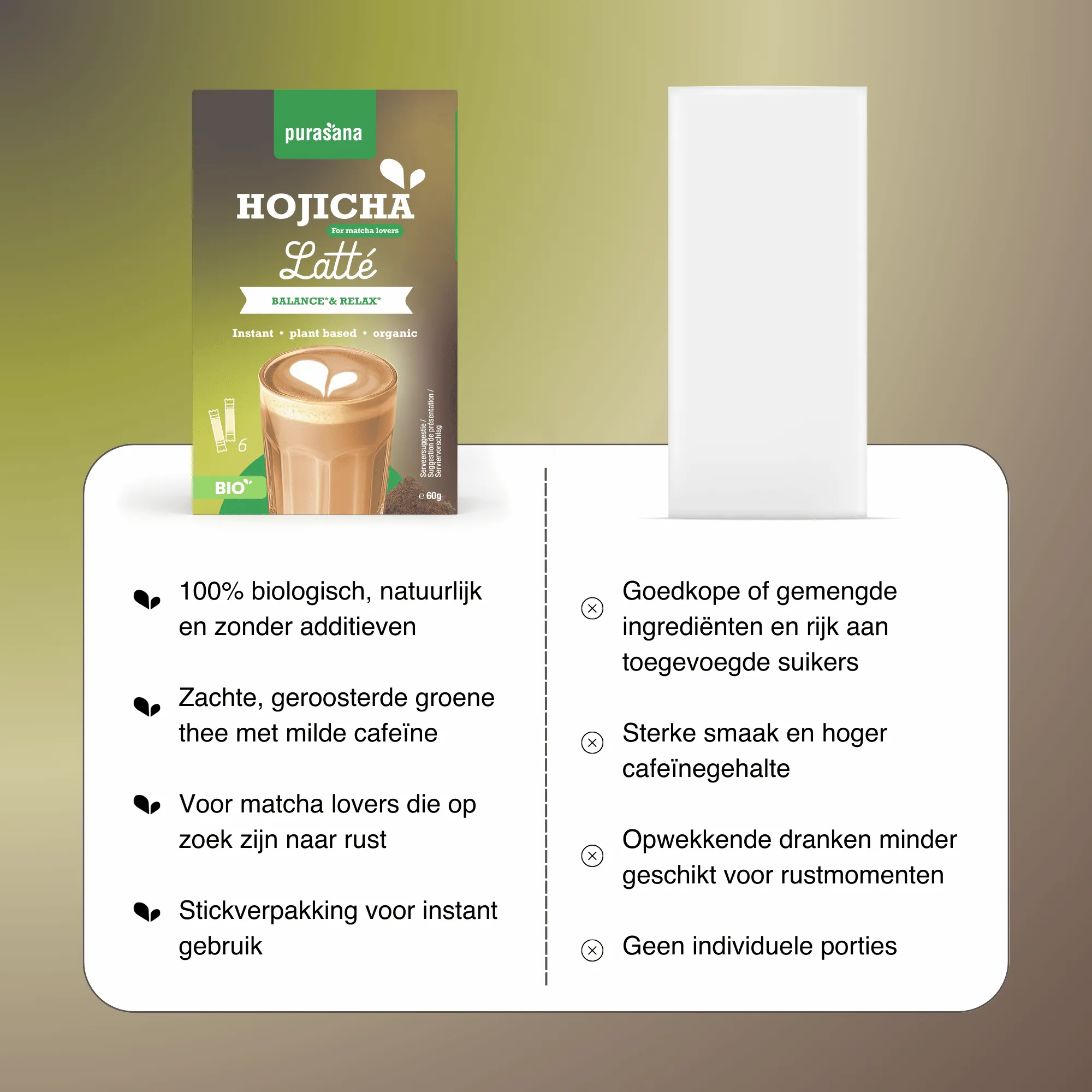 Purasana Instant Hojicha Latte 6x10g Bio (60 gr)
