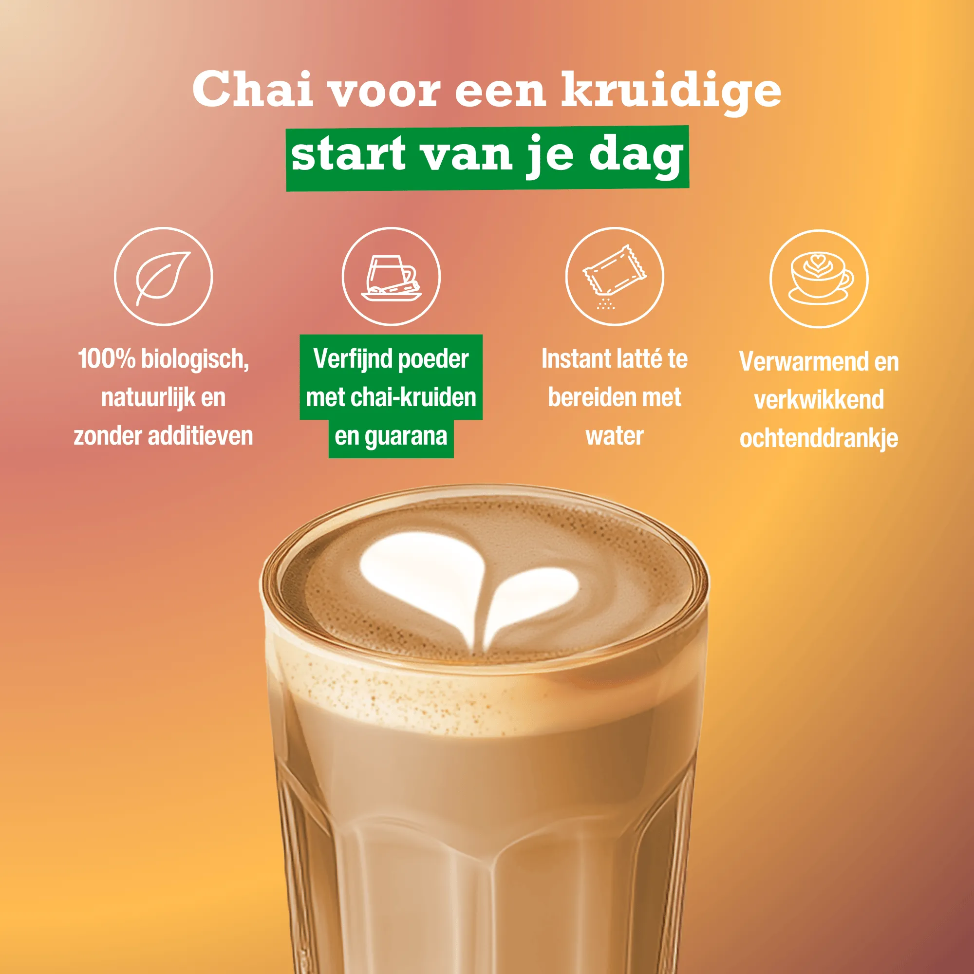 Purasana Instant Morning Chai Latte 6x10g Bio (60 gr) - image 3