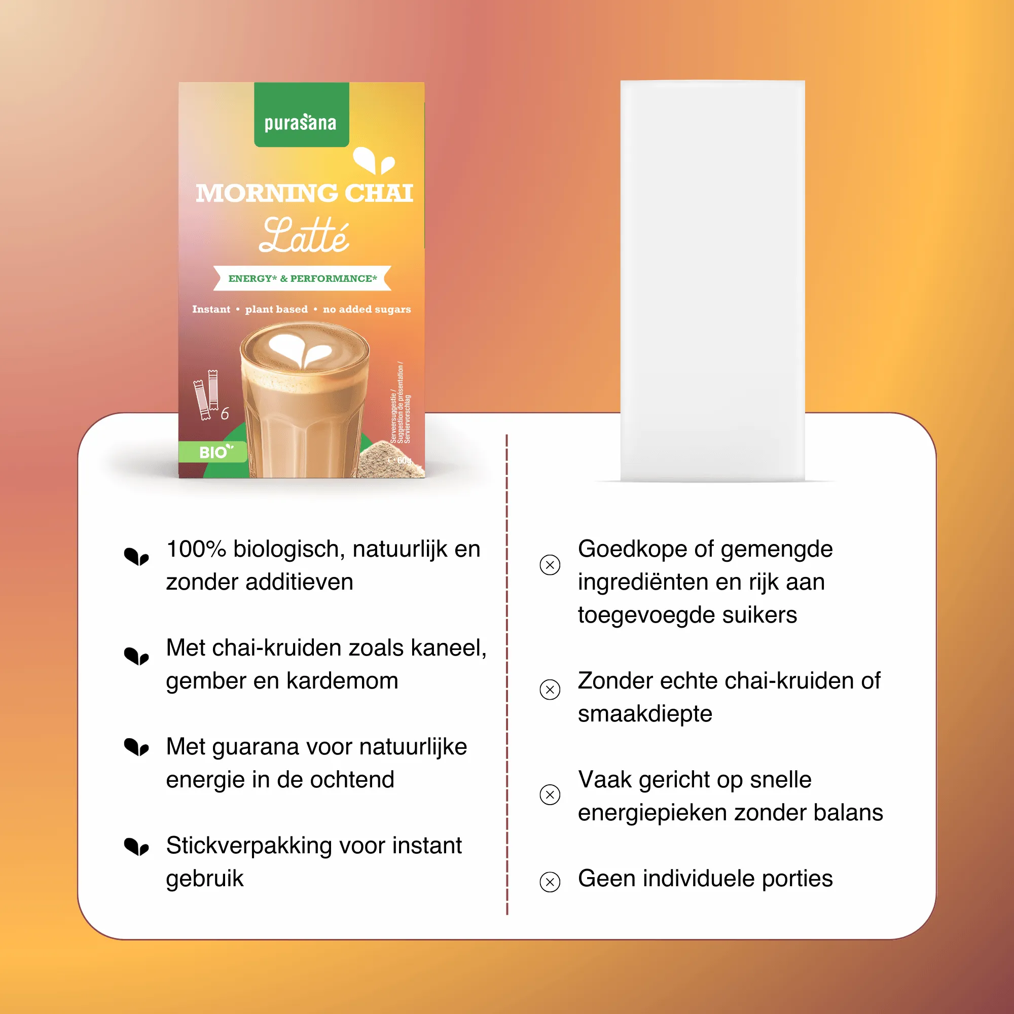 Purasana Instant Morning Chai Latte 6x10g Bio (60 gr)