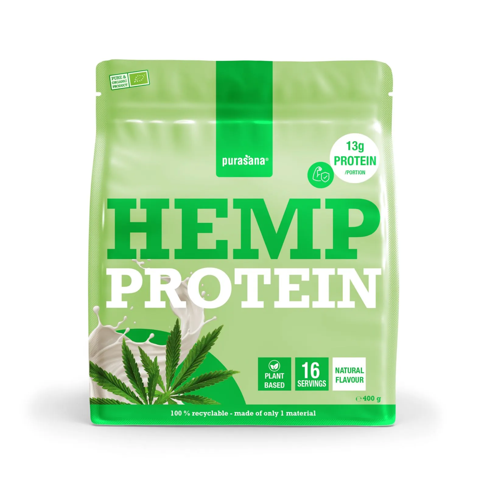 Purasana Plant Protein Hennep Natuurlijk Bio (400 gr)