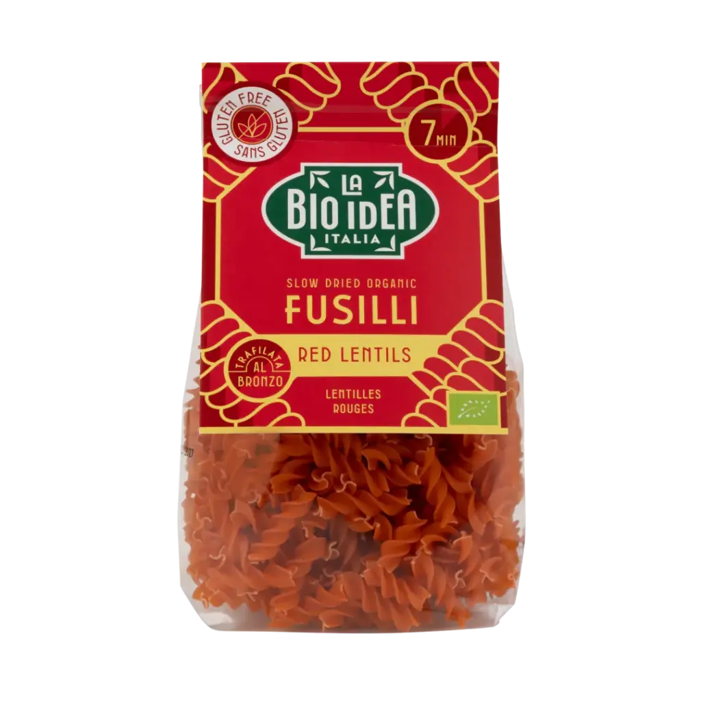 La Bio Idea Fusilli Rode Linzen Glutenvrij (250 gr)
