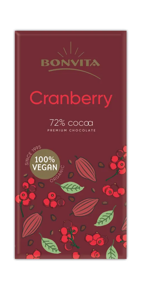 Bonvita Pure Chocolade Cranberry (100 gr)