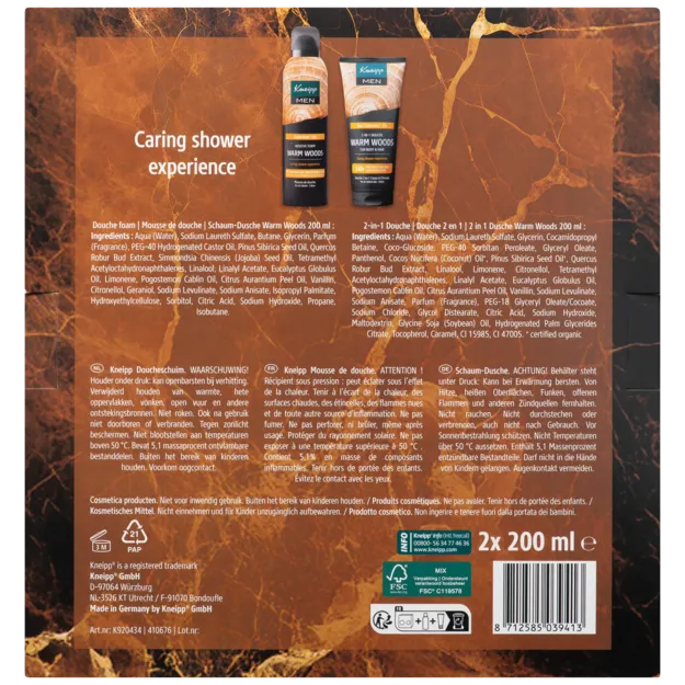 Kneipp Giftset Men Warm Woods Favourites (2 x 200 ml)