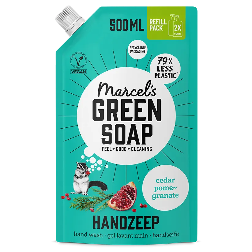 Marcel's Green Soap Handzeep Ceder & Granaatappel Navulling (500 ml)