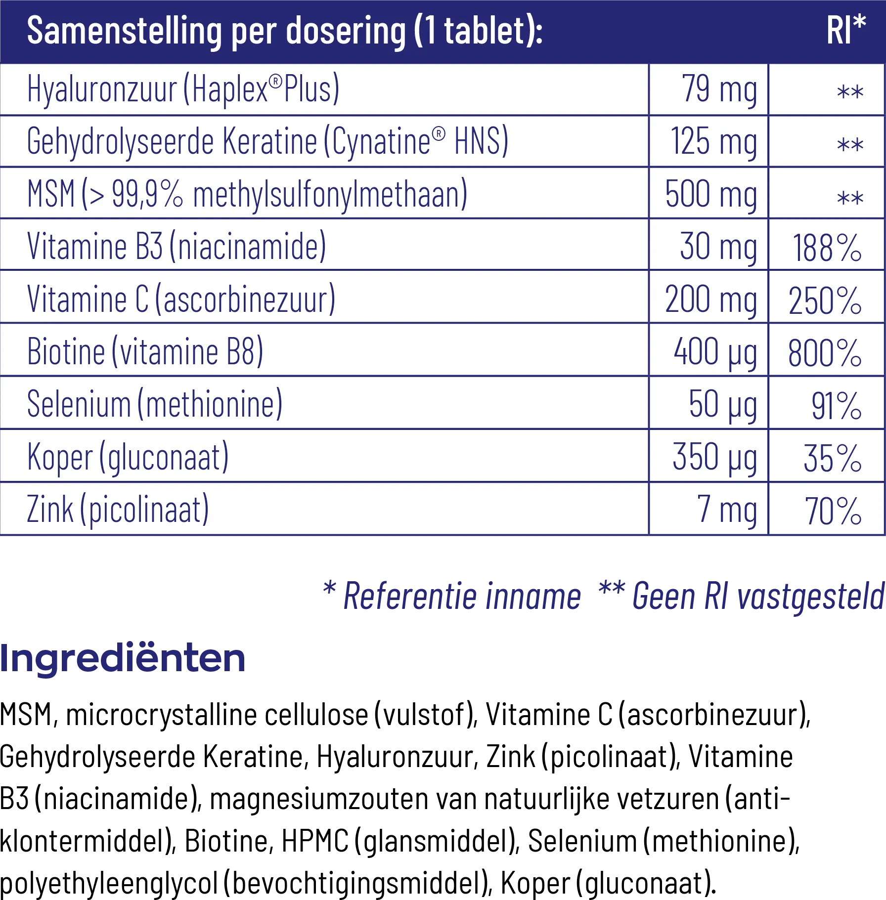 Vitakruid Beautycomplex met Keratine Hyaluronzuur & Biotine (60 tabletten) - image 5