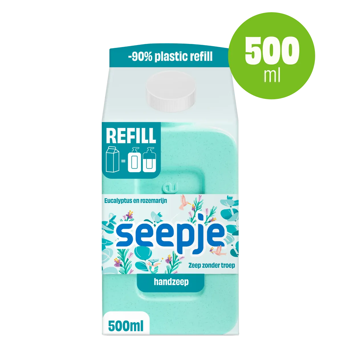 Seepje Handzeep Eucalyptus Refill Pak (500 ml)