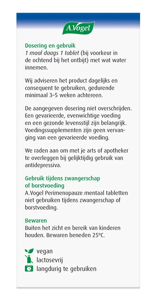 A.Vogel Perimenopauze Mentaal (30 tabletten)
