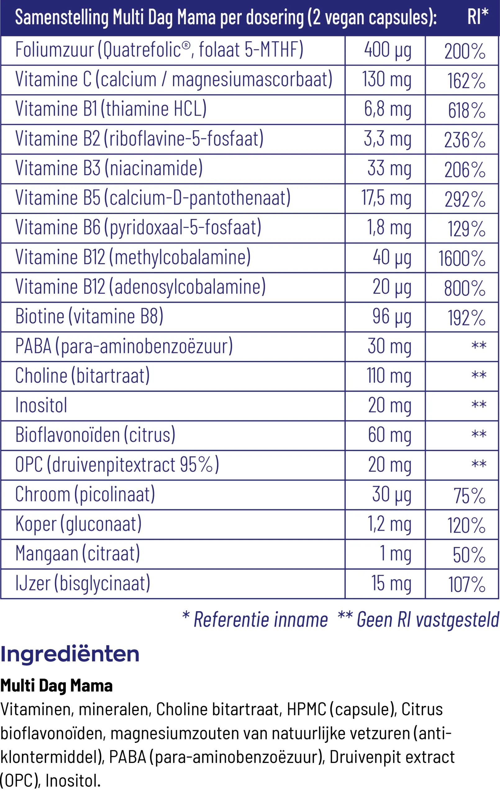 Vitakruid Multi Dag Mama 100% Vegan (90 tabletten) - image 4