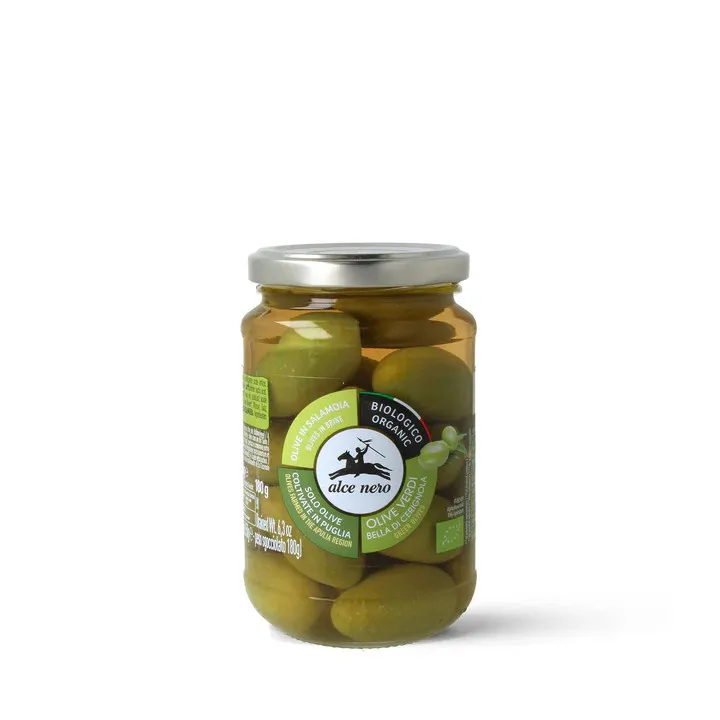 Alce Nero Olijven Groen Bella Di Cerignola Bio (350 gr)