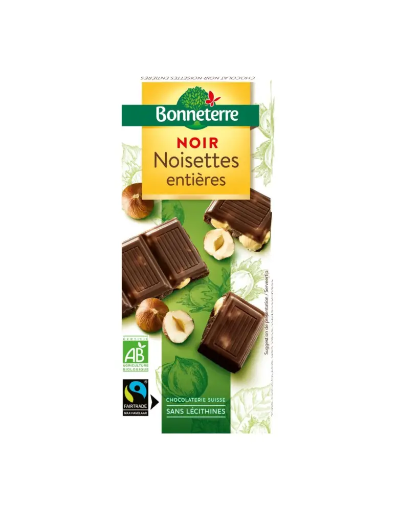 Bonneterre Pure Chocolade Hele Hazelnoten Bio (200 gr)