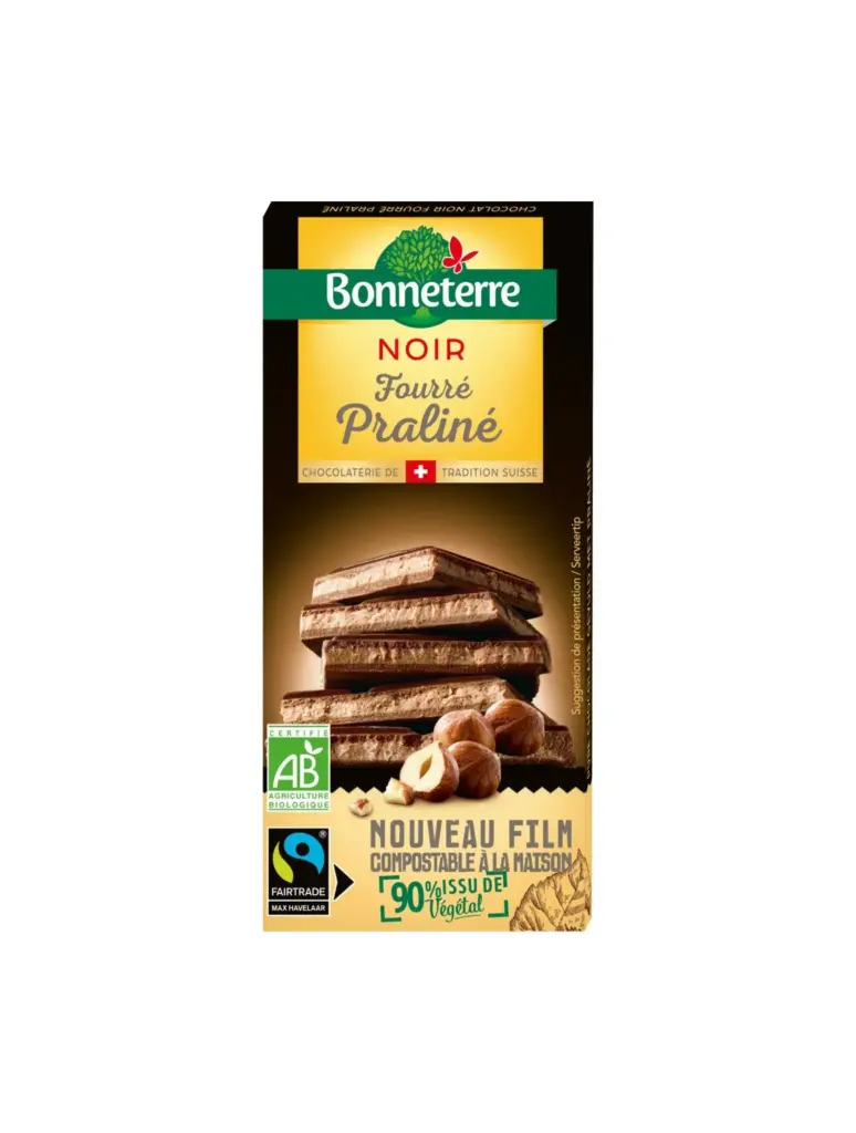 Bonneterre Pure Chocolade Praliné Bio (100 gr)