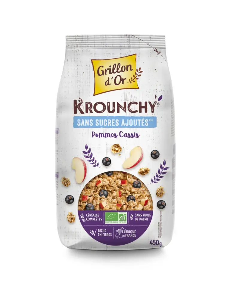 Grillon D'or Krounchy Appel Zwarte Bes Bio (450 gr)