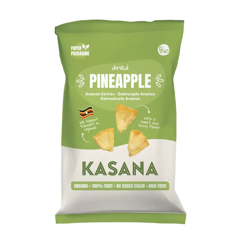 Kasana Fruits Kasana Gedroogde Ananas Bio (80 gr)