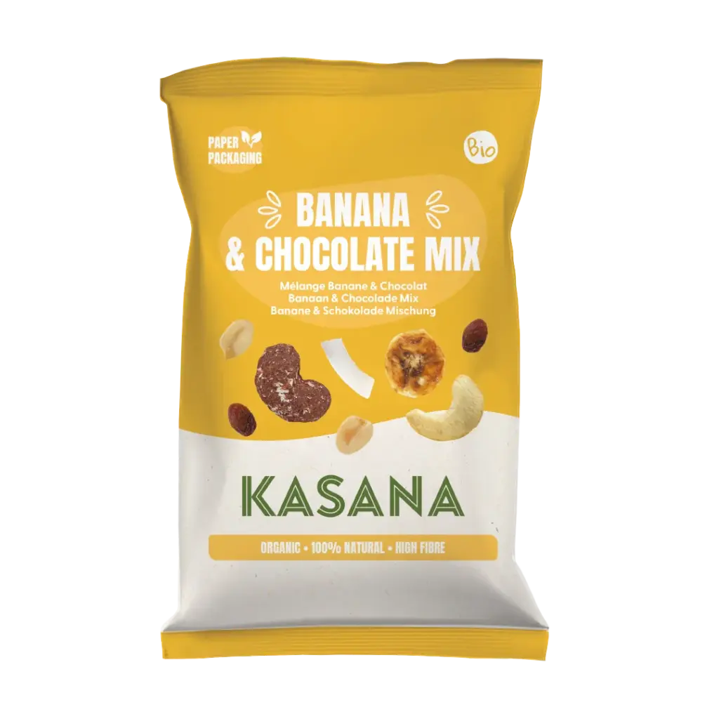 Kasana Fruits Kasana Mix Banaan Chocolade Bio (150 gr)