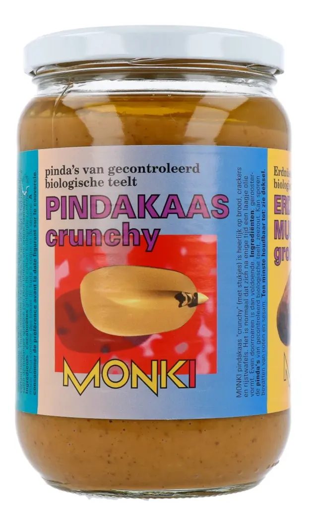 Monki Pindakaas crunchy met zout eko bio (650 gr)
