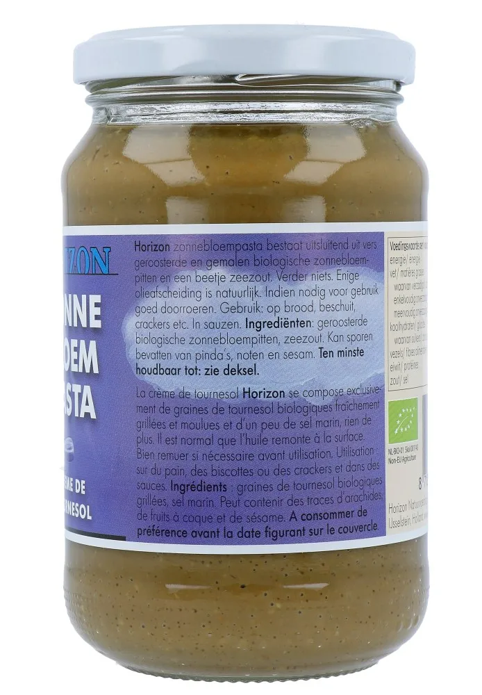 Horizon Zonnebloempasta met zout eko bio (350 gr)