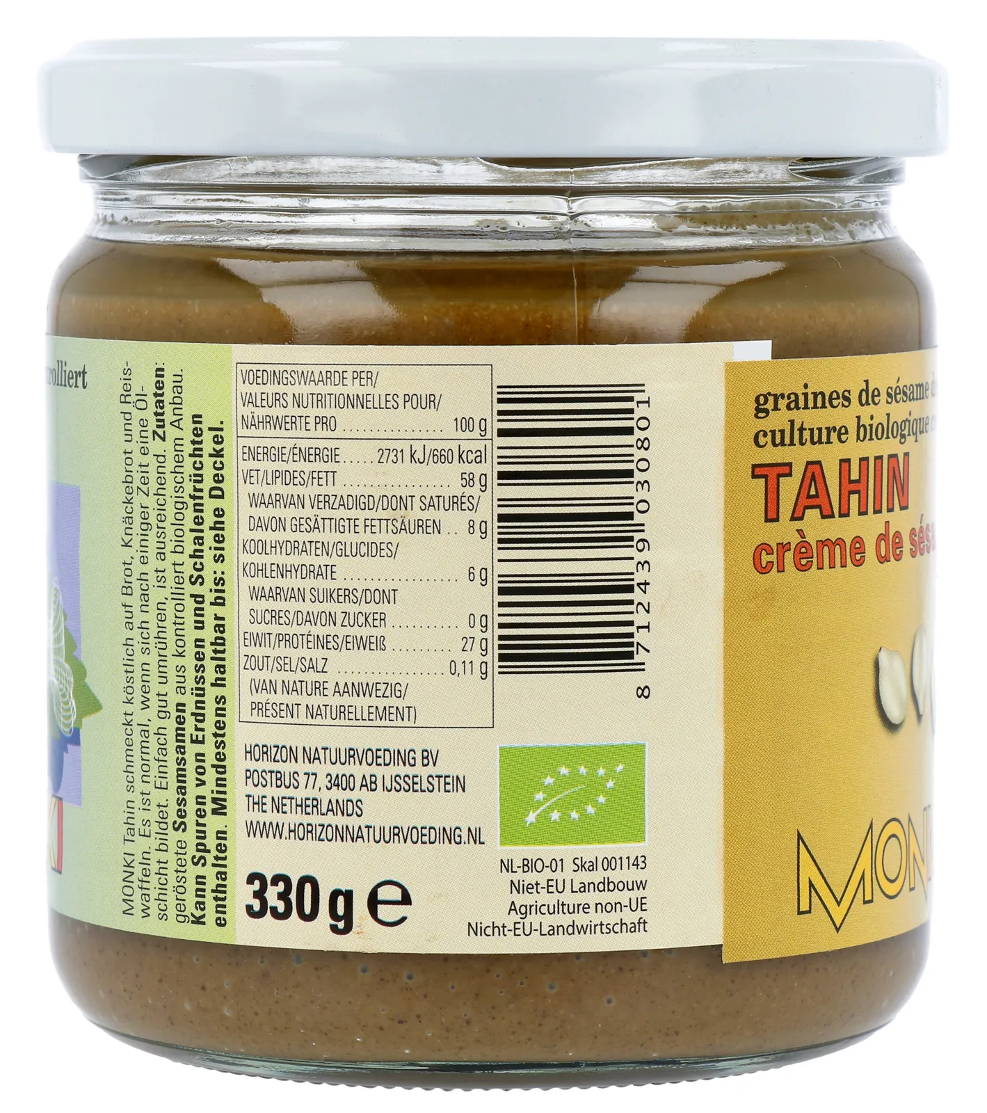 Monki Tahin zonder zout eko bio (330 gr) - image 3