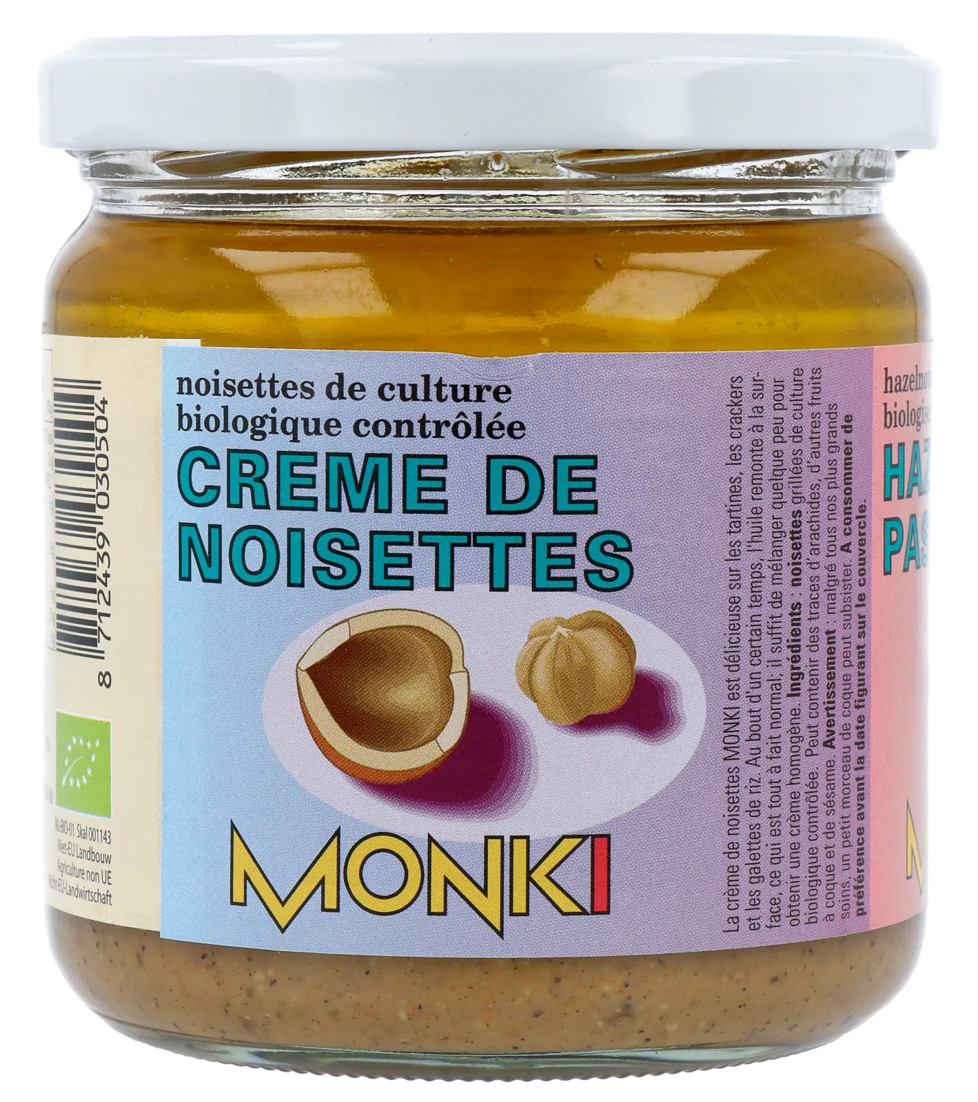 Monki Hazelnootpasta eko bio (330 gr) - image 2